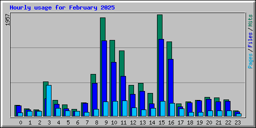 Hourly usage for February 2025